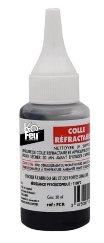 K-OFEU - Colle réfractaire - Poêle et cheminée - Joints thermique - Métal et fonte - Résiste à 1100°C - 30ml