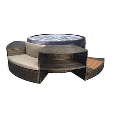 NETSPA - SP-VIP140/MOB2 - NetSpa Vita - Spa Semi Rigide + Mobilier (5 éléments) - Spa Portable - Rond - 4 Places
