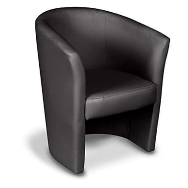 Dmora - Fauteuil Abrera, Fauteuil de salon, Siège rembourré, Chaise avec accoudoirs en simili cuir, 64x63h76 cm, Noir