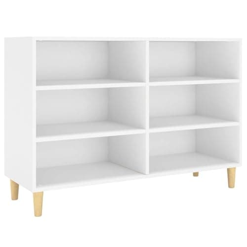 vidaXL Buffet, Armoire avec 6 Étagères, Meuble de Rangement, Organisateur de Salle de Séjour Salon, Moderne, Blanc Bois d'Ingénierie