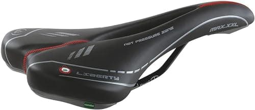 CUCUBA Selle de selle montegrappa avec trou anti-prostatique pour vélo de course de randonnée, croix et VTT en cuir synthétique, modèle Maxx Liberty Noir