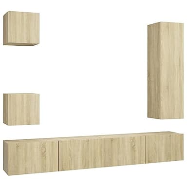 vidaXL Ensemble de Meubles TV 5 pcs, Ensemble d'Armoires de Télévision avec Rangement, Meubles Télé de Salon, Chêne Sonoma Bois d'Ingénierie