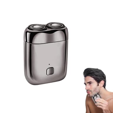 Horuili® Mini Electric Shaver, Rasoir électrique à double tête pour hommes, Mini rasoir électrique portable, USB Rechargeable, Aspiration magnétique flottante