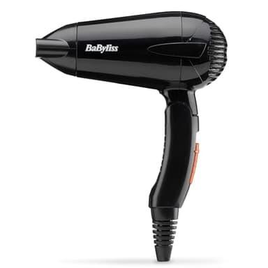 BABYLISS 5344E - Sèche-cheveux de voyage - Compact et ultra léger (304 g) - 2000 W - 2 vitesses - Bi-tension - Poignée pliable - Concentrateur 15x80 mm