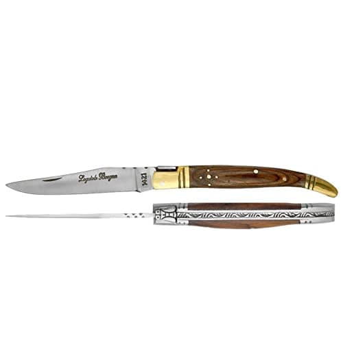 LAGUIOLE BOUGNA - Couteau Pliant de Poche - Lame 8 cm - Manche 10 cm en Bois de Palissandre