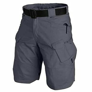 Brawdress Short tactique d'extérieur - Short cargo imperméable pour homme - Coupe décontractée - Résistant à l'eau - Pour le travail et la randonnée - Gris