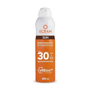 ECRAN® - Brume Protectrice Hydratante - Haute Protection - Technologie vitEox80 - Vitamine E - Protection UVA, UVB, Lumière Bleue, Coups de Soleil - Protection Solaire SPF 30 - Bronzage naturel