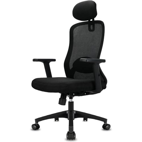 Milacyee Chaise Bureau Ergonomique, Fauteuil de Bureau à Réglables Appui-tête, Accoudoirs, Réglage en Hauteur, Siège Bureau Ergonomique avec Fonction Bascule 90°-130°(Verrouillable) Roulement 150KG
