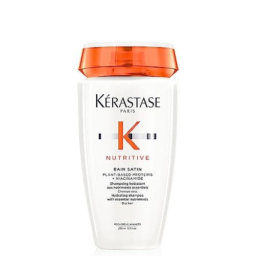 KERASTASE Nutritive - Bain Satin riche - Shampoing Riche en Nutriments Essentiels - Redonne Souplesse & Brillance - Formule Innovante aux Protéines Végétales et à la Niacinamide - Sans Sulfate