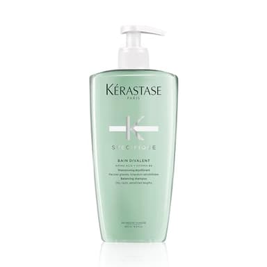 KÉRASTASE Spécifique - Bain Divalent - Shampoing Équilibrant - Purifie & Facilite Le Coiffage - Acide Aminé & Vitamine B6 - Racines Grasses & Longueurs Sensibilisées - 500 ml