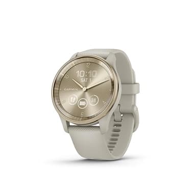 Garmin vívomove Trend - Montre connectée Hybride - Or crème avec Bracelet Lin, TU