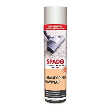 SPADO - Shampoing raviveur - Nettoie sans mouiller - Ravive les couleurs - Elimine les mauvaises odeurs - Tapis, moquettes et tissus d'ameublement - 600 ML - Fabriqué en France