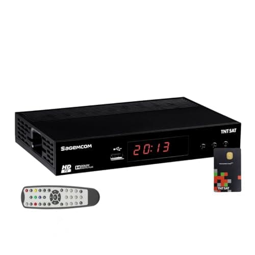 Sagemcom Décodeur Satellite HD Astra N°1 + Carte TNTSAT V6 Chaînes TNT Françaises recepteur demodulateur