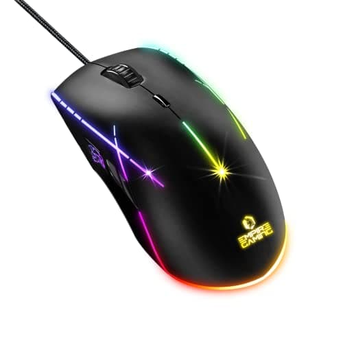 EMPIRE GAMING - X-Blades Souris Gamer Filaire - Ambidextre - Rétroéclairage LED RGB - Ergonomique - 6400 DPI 1000Hz - 7 Boutons Programmables - Logiciel Inclus