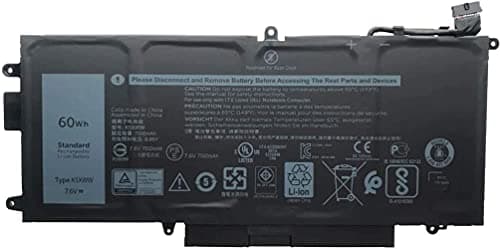 AKKEE 7.6V 60Wh K5XWW Laptop Batterie pour Dell Latitude 13 7389 7390 2-in-1 and 5289 2-in-1 Series Notebook 6CYH6 71TG4 725KY J0PGR N18GG 4-Cell