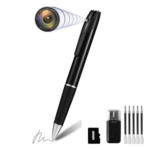 MAGENDARA Caméra Espion Caméra Cachée Stylo 1080P Mini Caméra de Poche avec Go Caméra Stylo avec Enregistrement Vidéo Prise de Photo et 150 Mins d'Autonomie de la Batterie Rechargeable (A1-2)