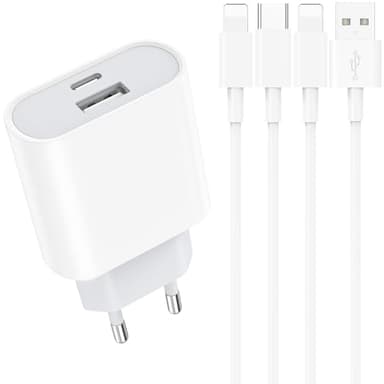 Chargeur Rapide for iPhone - 20W USB C Prise avec 2M Câble Compatible for iPhone 14 13 12 11 Pro Max Plus Mini XS XR X SE 8 7 6S 5S USBC Secteur Mural Adaptateur Alimentation Type C Tête Piarhlie