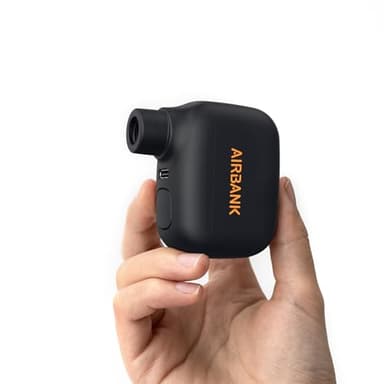 AIRBANK Mini pompe à vélo Pocket SE, pompe à air électrique pour vélo de route, pompe à vélo portable, gonfleur de pneu de vélo pour valve Schrader et Presta avec batterie rechargeable 100 PSI