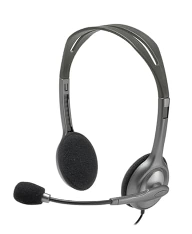 Logitech H111 Casque Filaire, Ecouteurs Stéréo avec Micro Anti-Parasite, Jack Audio 3,5mm, PC/Mac/Portable/Smartphone/Tablette - Noir