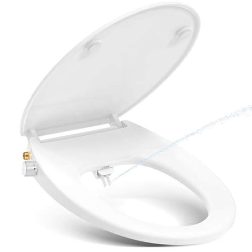Abattant wc japonais, YEAUPE PRO Abattant WC Forme O avec frein de chute, non électrique avec double buses rétractables autonettoyantes,Kit Abattant japonais, Lunette de Toilette Universelle, Blanc