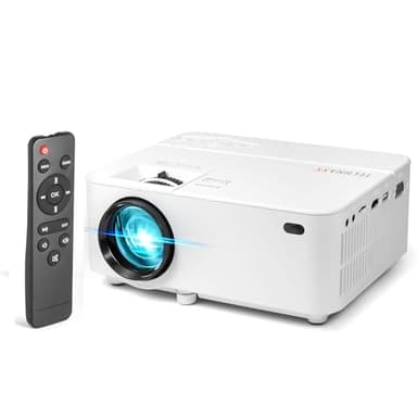 Technaxx Mini Projecteur Home Cinéma TX-113 - LED 40 000 Heures, Lecteur Multimédia, Compatible avec Ordinateurs/Notebooks, Tablettes, Smartphones et Consoles de Jeux via AV, VGA, HDMI