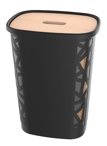 EDA Coffre A GRANULES DE Bois XL Noir 45KG