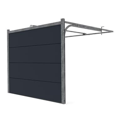 GM Portes - KIT Porte de garage LANCE Sectionnelle | Panneaux sans lignes | Moteur: Somfy 600io - Wifi - Inclus | 200cm X 240cm | Anthracite - Finition lisse sablé