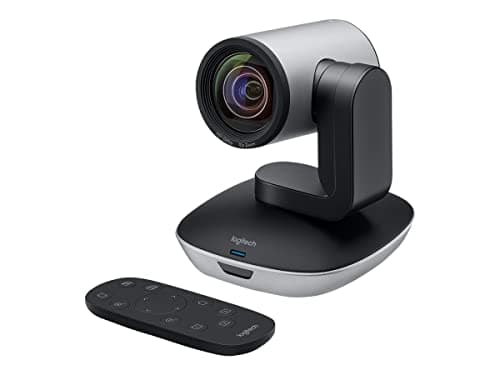Logitech PTZ Pro 2 Camera, Caméra vidéo Full HD 1080p avec fonctions améliorées de mouvement panoramique/d'inclinaison, incluant Télécommande, Noir/Gris, Compatible Skype, Zoom, PC/Mac/Portable/Chrome