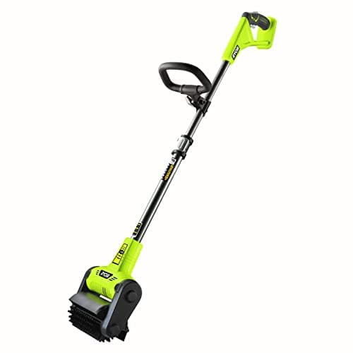 RYOBI - Nettoyeur de Sol Sans Fil 18V ONE+ - Utilisation Surface Dure de Jardin - Poignée Ergonomique et Tube Télescopique - Livré avec 1 Brosse Universelle - RY18PCB-0