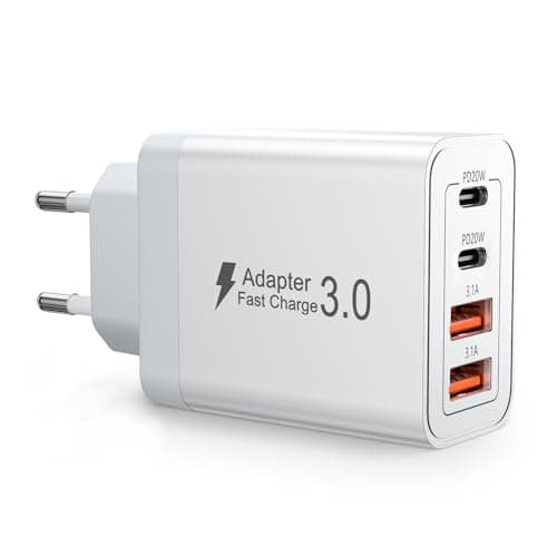 Chargeur USB C 40W Multiport Rapide, Prise USB Chargeur, Adaptateur Secteur pour Téléphones, Bloc Chargeur Compatible iPhone, Samsung, iPad, Appareils Android – Compact, Sécurisé, Idéal pour Voyage