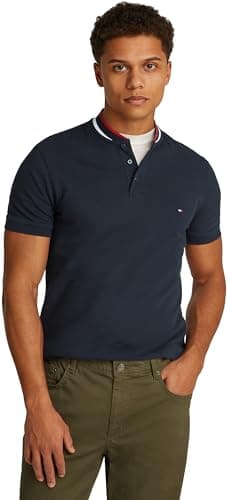 Tommy Hilfiger Polo Manches Courtes Homme Regular Fit, Bleu (Desert Sky), L