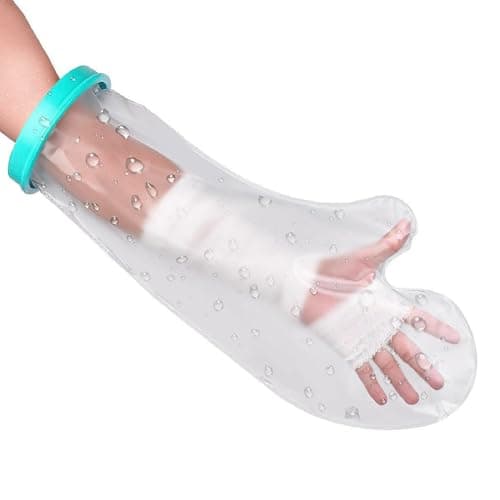 Protege Bras Platre, Protection Bras Douche Adulte, Protection Pansement Imperméable Réutilisable, Bandage en Douche, Protection Étanche pour Platre, pour Douche, Poignets, transparent