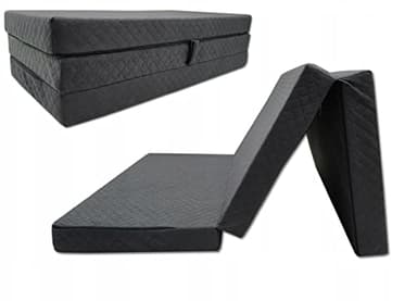 Odolplusz Matelas pliant de qualité supérieure - Fabriqué en UE - 200 x 120 x 10 cm - Utilisable comme matelas d'invité (graphite)