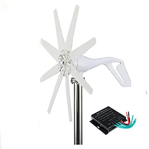 JAMCHE Éolienne Domestique Horizontale 3000 W énergie Libre 8 pales 3KW éolienne avec contrôleur Hybride MPPT, 12 V 24 V 48 V