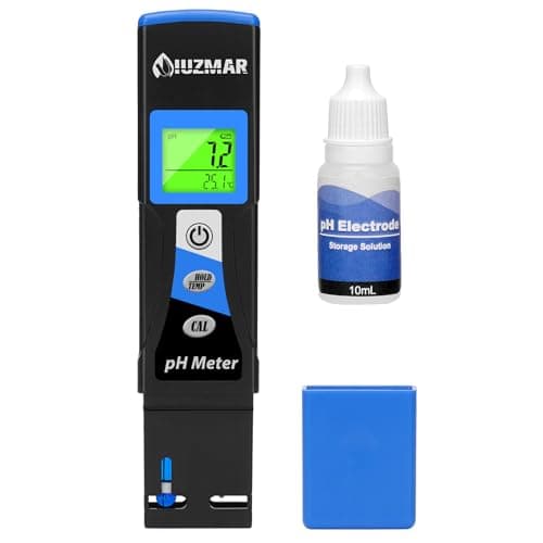 UIUZMAR pH Mètre Testeur pH de Piscine Numérique, Test du pH et de la Température de L'eau, Liquide, Kombucha pH-mètre pour Hydroponie, Aquarium, Spa, Réservoirs à Poissons, RO Système
