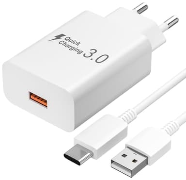 Newding Chargeur Rapide pour Oppo, Google, Motorola, Realme, HTC, Sony, Fast Charging Adaptateur Secture USB for Oppo avec Câble Type C 1,5M