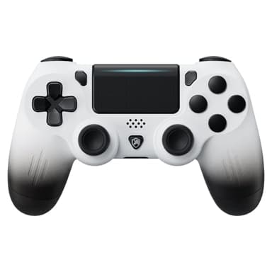 ECHTPower Manette sans Fil pour PS4, Manette Wireless Pro Controller Blanc avec Batterie Rechargeable 600mAh, Prise Audio 3,5 mm, 6 Axes et Dual Vibration, Compatible avec PS4/ Slim/Pro et PC Windows