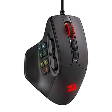 Redragon Souris de Jeu M811 Aatrox MMO, 15 Boutons programmables, Souris de Jeu RVB Filaire avec Prise en Main Ergonomique Naturelle, 10 Touches Macro latérales
