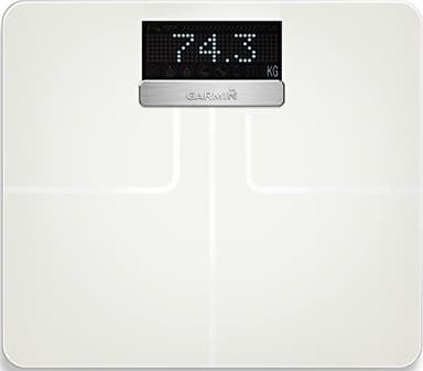 Garmin - Index - Balance connectée avec analyses de masses graisseuse, corporelle, osseuse - Blanche