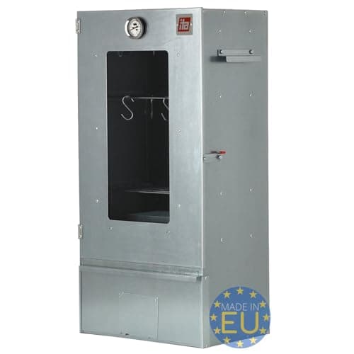 ITA Fumoir 7000 81x28x40 cm avec fenêtre - Four à fumer professionnel avec thermomètre & accessoires - Métal galvanisé, Anticorrosif, Durable - Cabinet de fumage pour viande, poisson, fromage