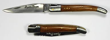 Bois & Mots Laguiole - Couteau de Poche 12 cm en Palissandre - Lame de 10 cm - Longueur Totale : 21,5 cm