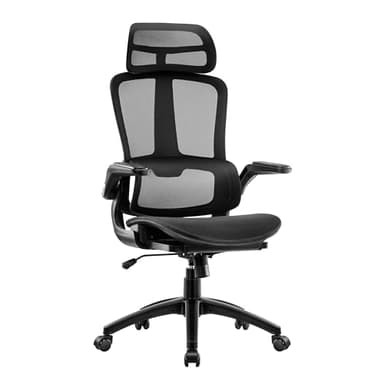 HOMESTOOL Chaise de Bureau Ergonomique Fauteuil Bureau avec Soutien Lombaire Adaptatif, Siege Bureau en Maille Carbone Chaise Ordinateur à Hauteur Assise Siège Cascade Capacité de 150kg