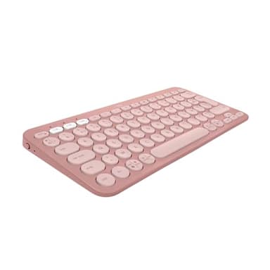 Logitech Pebble Keys 2 K380s clavier sans fil Bluetooth multidispositif, raccourcis personnalisables, fin et portable, Easy-Switch pour Windows, macOS, iPadOS, Android, ChromeOS, FR AZERTY, Rose