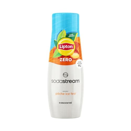 SodaStream Concentré Lipton Ice Tea Saveur Pêche Zéro pour Machine à Eau Pétillante et Soda | Préparez jusqu'à 9 Litres de Lipton en Quelques Secondes, Goût Original, 440ml