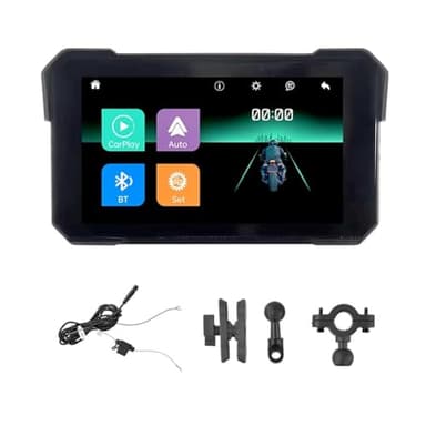Vjsujehgy Écran de Navigation GPS Portable pour Moto de 5 Pouces, sans, Carplay, Android Auto, Écran Étanche IP68, Bluetooth