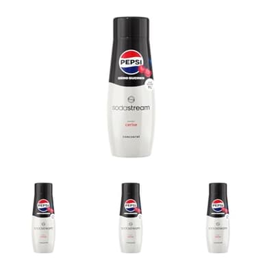 SodaStream Concentré Pepsi Cherry Zéro pour Machine à Eau Pétillante et Soda | Préparez jusqu'à 9 Litres de Pepsi en Quelques Secondes, Goût Original, 440ml (Lot de 4)