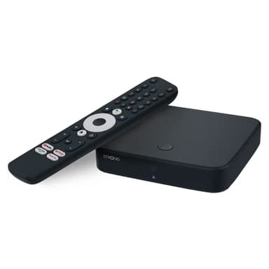 STRONG SRT420 Streaming Box Android TV 4K avec Port Ethernet, DVB-T2, 2GB RAM + 16GB Stockage, Chromecast Intégré, WiFi, Assistant Google Vocal, HDR10+, Dolby Audio & Dolby Vision