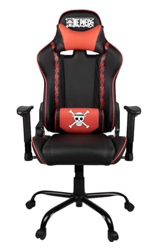 Konix One Piece Chaise de Bureau Gaming - Inclinaison siège 150° - Cuir polyuréthane - Coussin lombaires et cervicaux réglable - Appui-tête - Noir