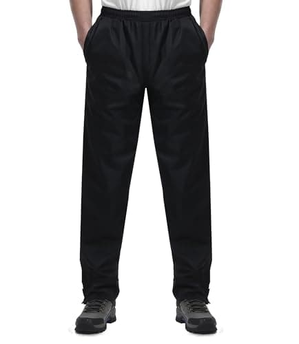 Coutyuyi Pantalons imperméable Homme Coupe Vent Respirants Moto Pantalon Pluie Velo Pantalon de Cargo Travail pour l'extérieur Convient,la randonnée，Utilisation du vélo（Noir,S28）
