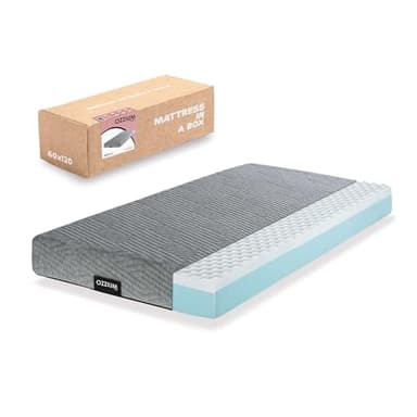 Matelas Bebe 60x120 cm Anti-étouffement 12 cm, Anti-plagiocéphalie Visco profilé. Matelas Bebe 120x60 Ozzium, déhoussable et Lavable, été-Hiver Matelas lit Bebe 60x120 cm